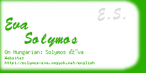 eva solymos business card